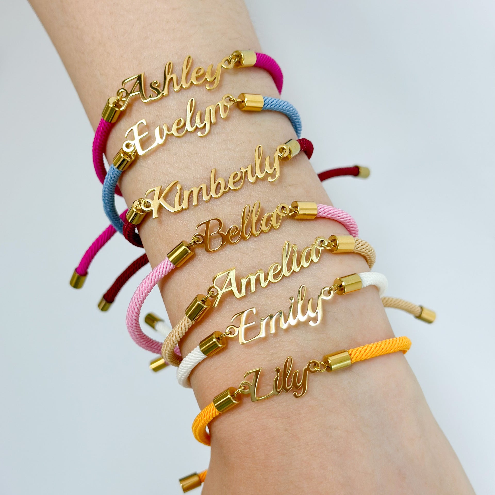 Adjustable Personalized Name Colorful Rope Chain Custom Bracelet Jewelry