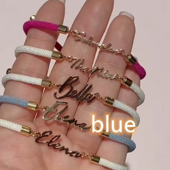 Adjustable Personalized Name Colorful Rope Chain Custom Bracelet Jewelry