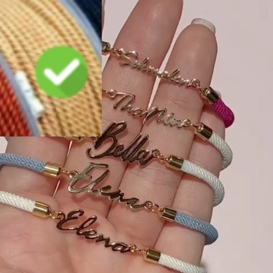 Adjustable Personalized Name Colorful Rope Chain Custom Bracelet Jewelry