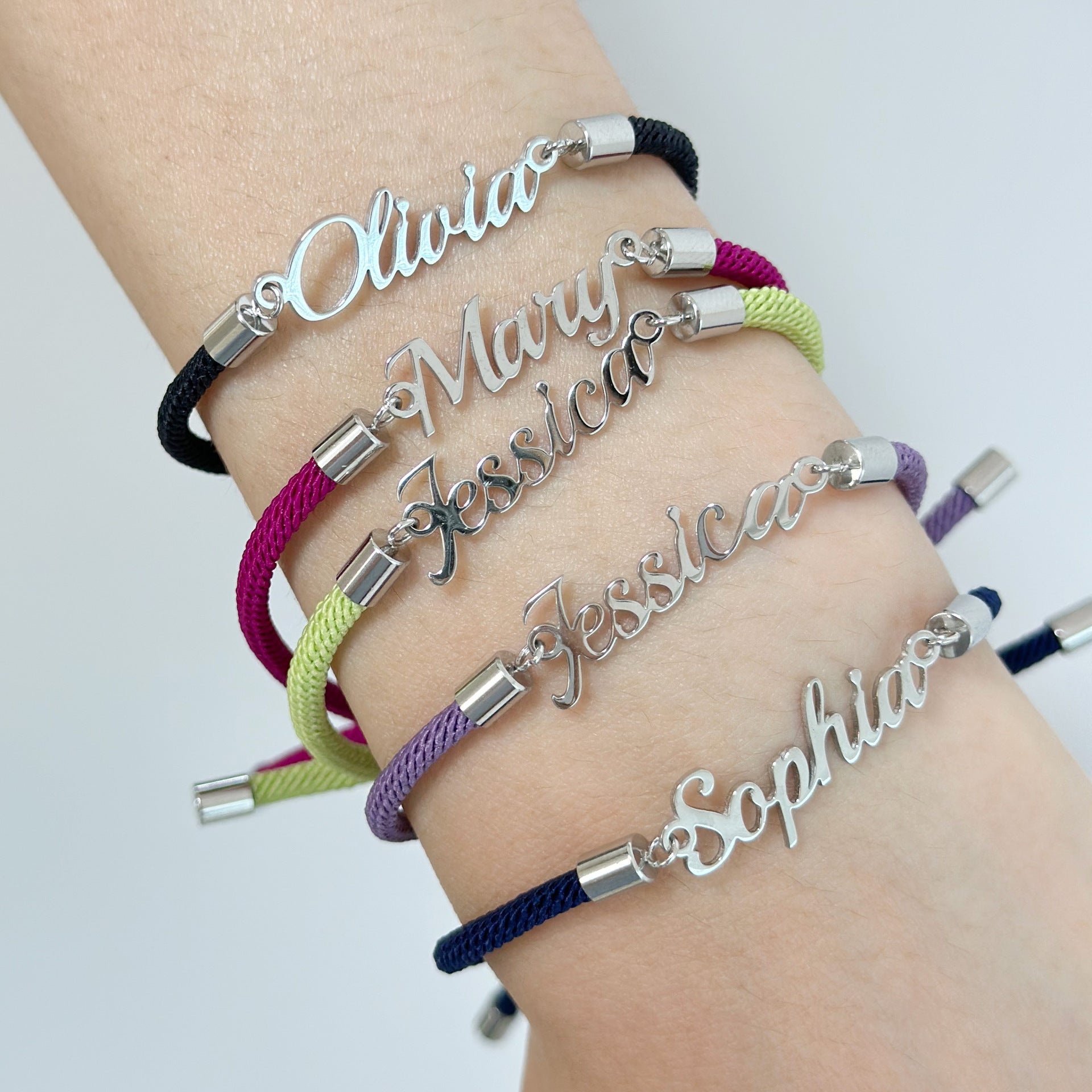 Adjustable Personalized Name Colorful Rope Chain Custom Bracelet Jewelry