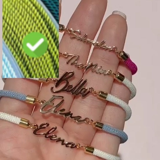 Adjustable Personalized Name Colorful Rope Chain Custom Bracelet Jewelry