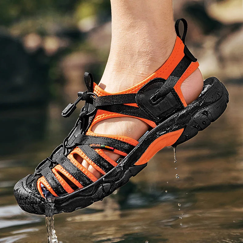 Genuine Leather Men’s Sandals – Summer Soft Outdoor Beach Shoes