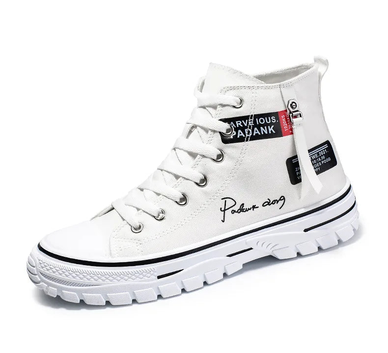 Men's Vulcanized Canvas Shoes: High-Top, Breathable, Platform Sneakers