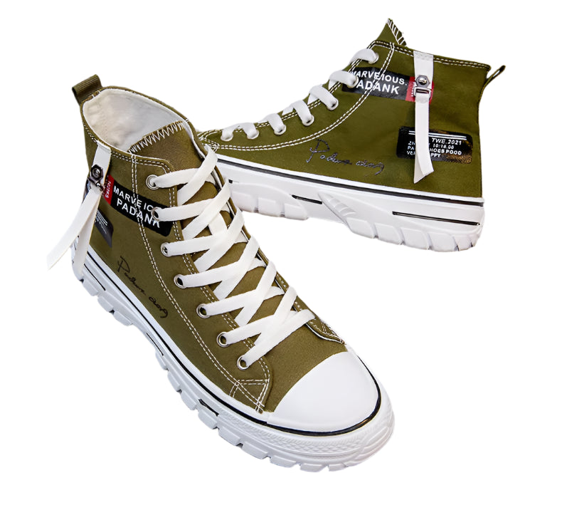 Men's Vulcanized Canvas Shoes: High-Top, Breathable, Platform Sneakers