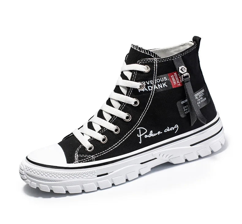 Men's Vulcanized Canvas Shoes: High-Top, Breathable, Platform Sneakers