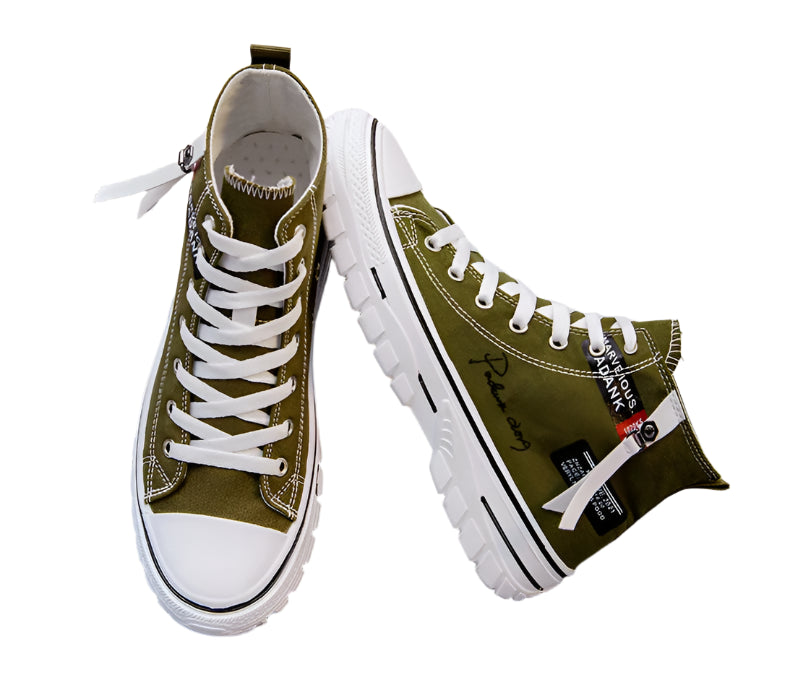 Men's Vulcanized Canvas Shoes: High-Top, Breathable, Platform Sneakers