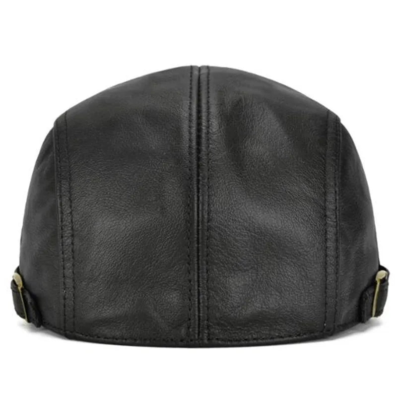 Men’s Adjustable Leather Beret – Stylish Winter Outdoor Headdress