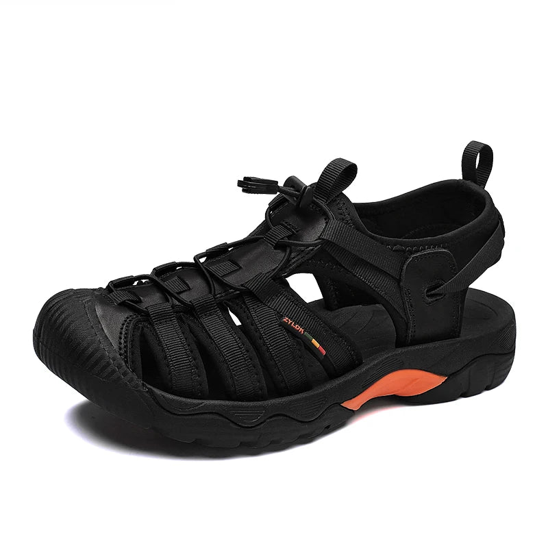 Genuine Leather Men’s Sandals – Summer Soft Outdoor Beach Shoes
