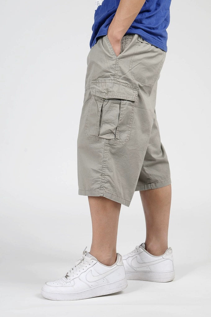 Men's Pure Cotton Workwear Pants: High-Waist, Loose Fit, Extra Large