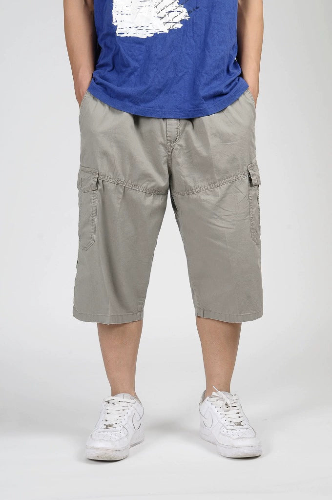 Men's Pure Cotton Workwear Pants: High-Waist, Loose Fit, Extra Large