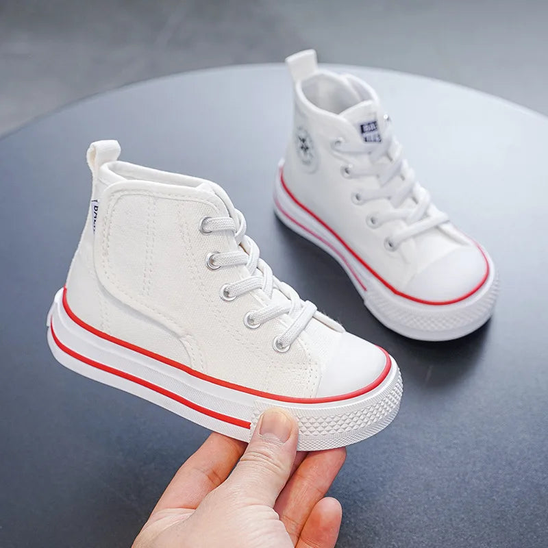 Children's High-Top Canvas Shoes – Unisex Casual Skate Sneakers