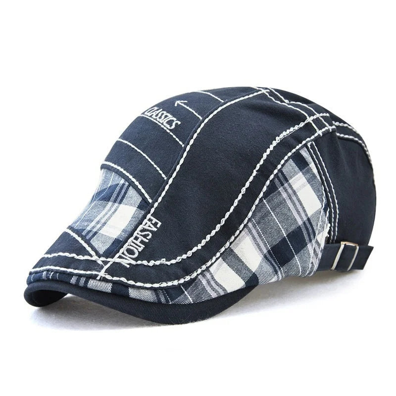 Soft Cotton Patchwork Beret - Comfortable Unisex Leisure Hat
