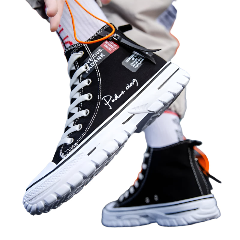 Men's Vulcanized Canvas Shoes: High-Top, Breathable, Platform Sneakers
