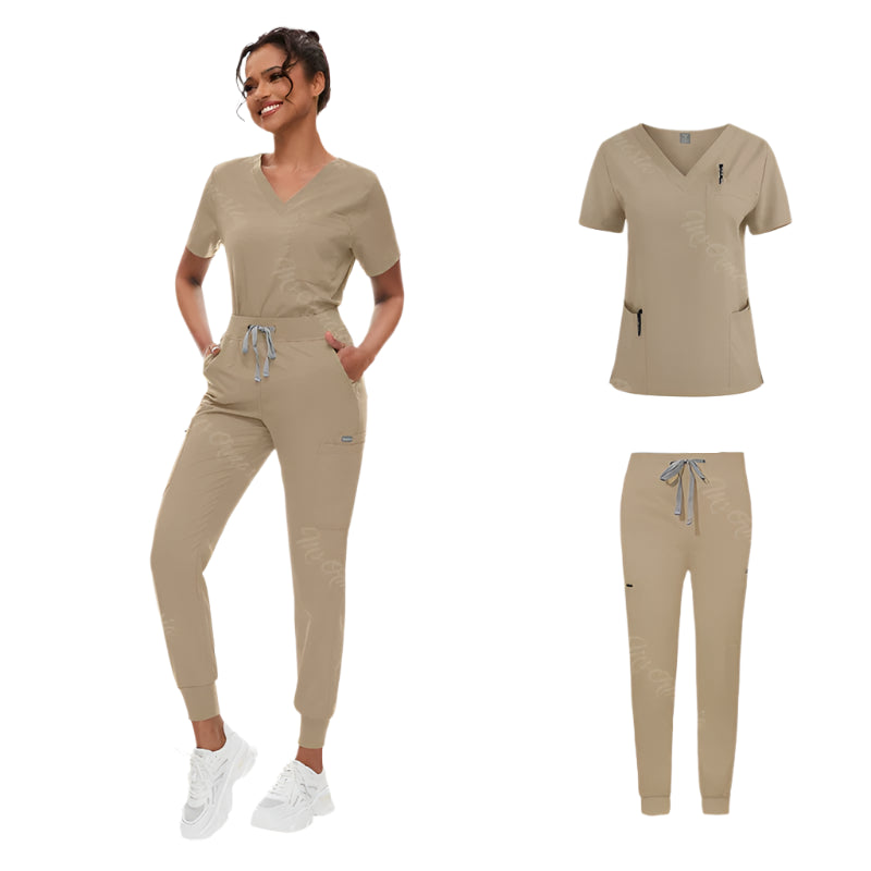Sparkling Anti Wrinkle Washable Soft Fabric Workwear Jogger Scrubs