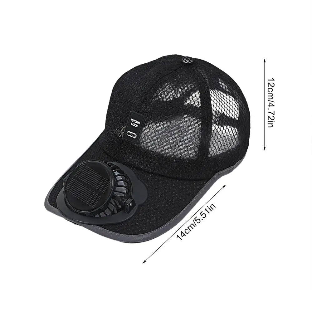 Solar Fan Hat - Unisex Breathable Mesh Sun Protection for Summer