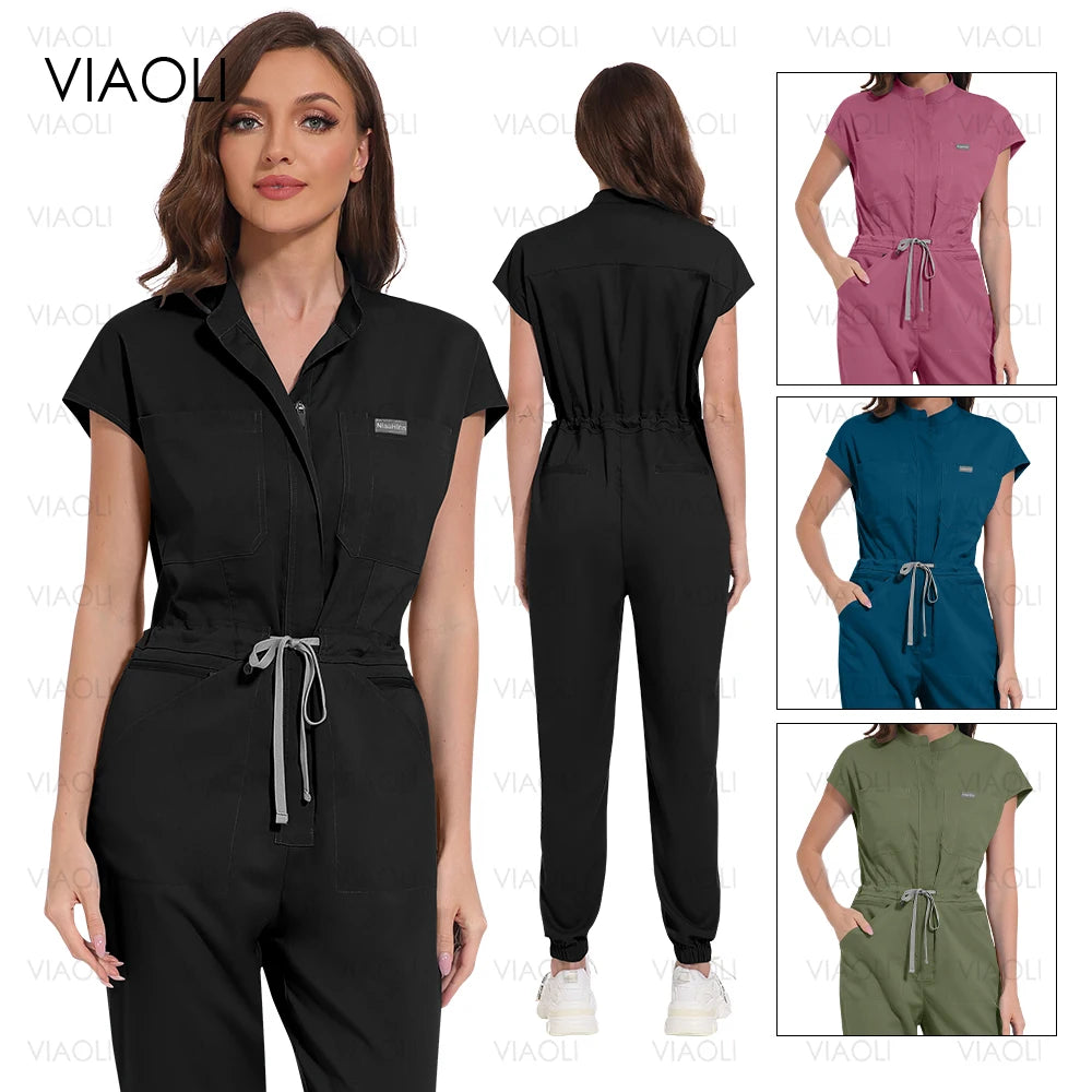 Unisex Medical Jumpsuit Uniform - Scrubs Overalls for Clinic & Spa