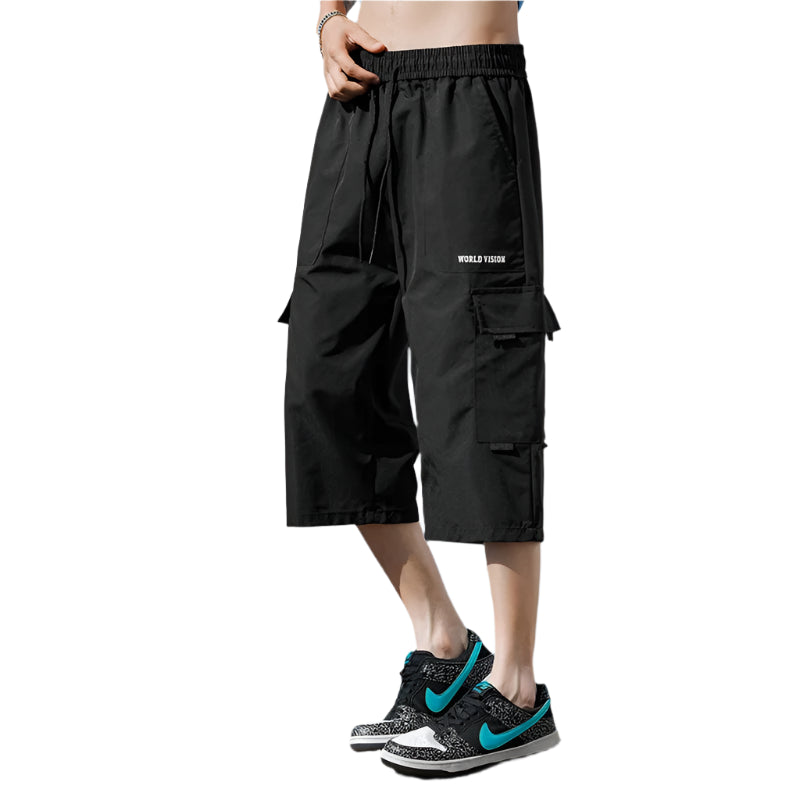 Men's Sports Pants: Large Size 3/4 Cropped Shorts for Summer