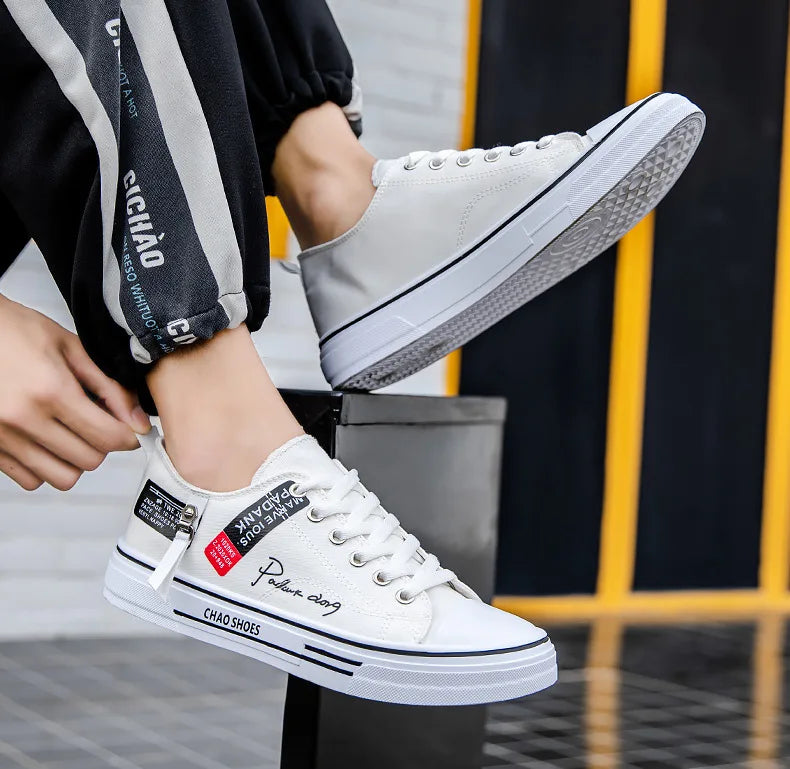 Men's Summer Canvas Sneakers: Low-Top, Breathable, Trendy Sneakers