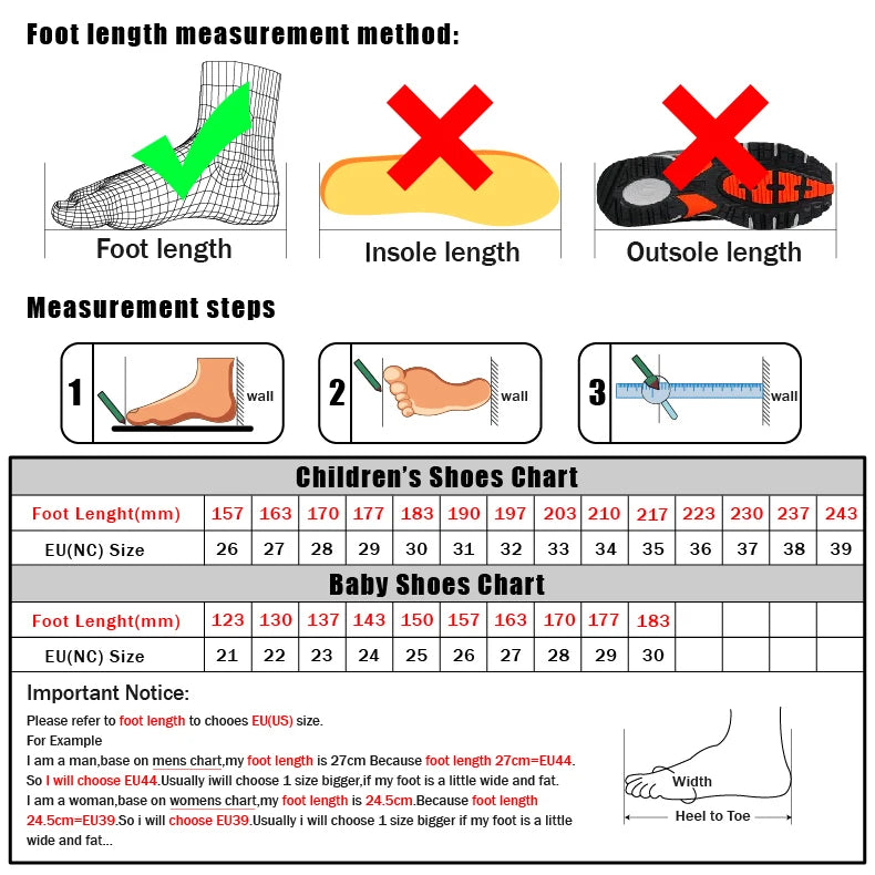 Boys' Non-Slip Sports Casual Sandals - Quick Dry Summer Designer Chart