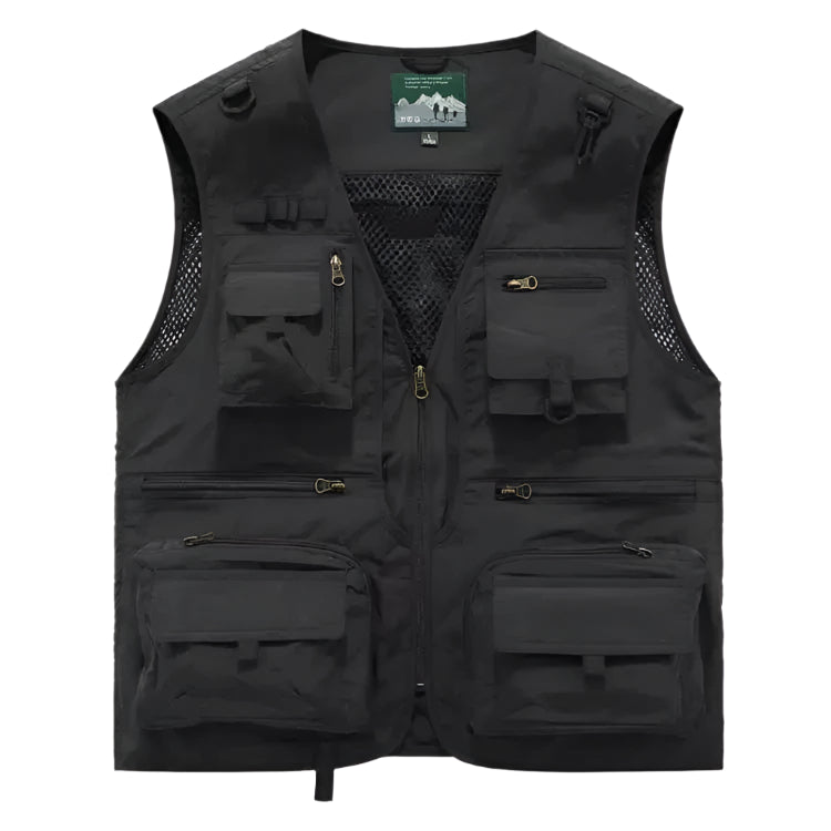 Men’s Tactical Multi-Pocket Mesh Vest – Breathable, Sleeveless, Travel-Ready
