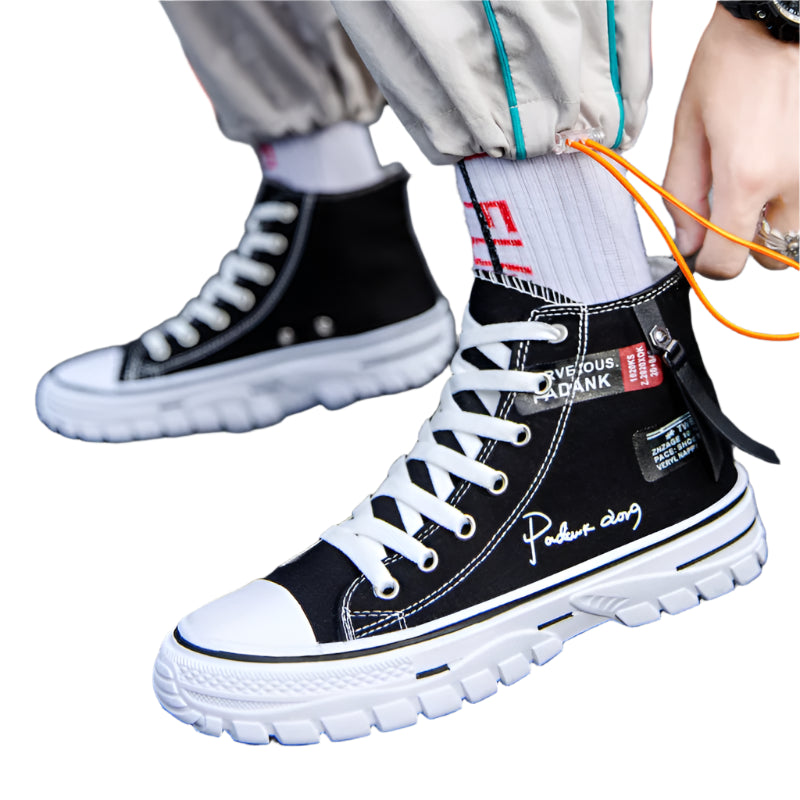 Men's Vulcanized Canvas Shoes: High-Top, Breathable, Platform Sneakers