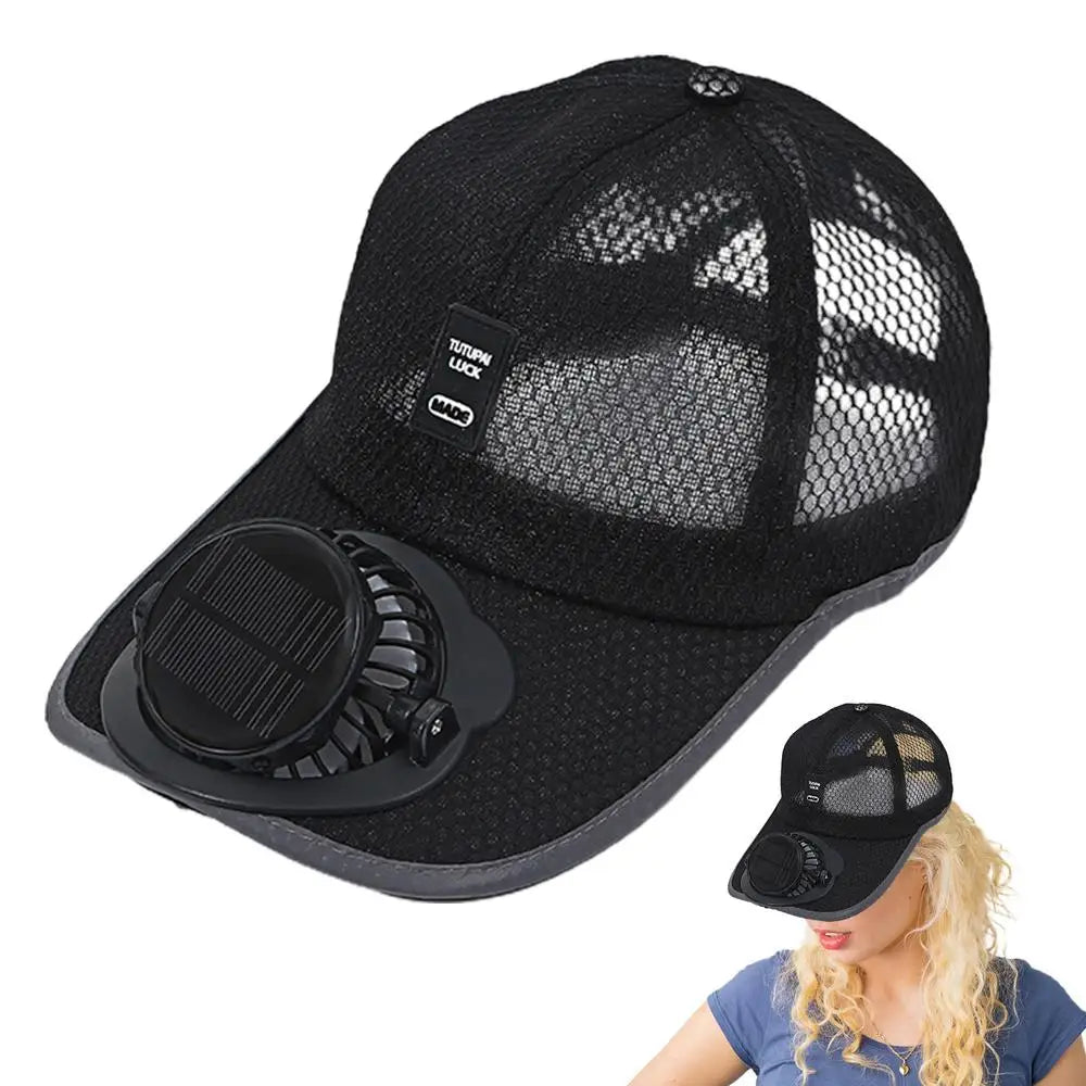 Solar Fan Hat - Unisex Breathable Mesh Sun Protection for Summer