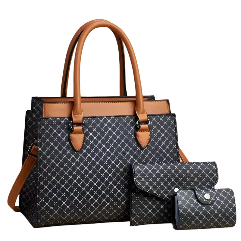 Color Block Retro Crossbody Tote – Women’s Large Capacity Handbag