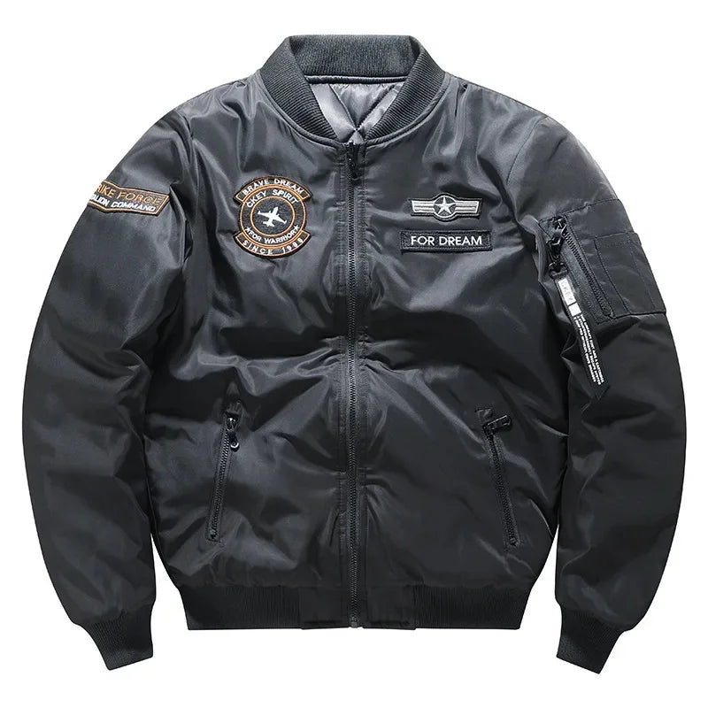 Men's Trendy MA-1 Jacket: Embroidered Casual Flight Style