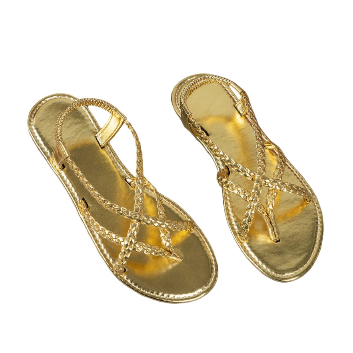 Women’s Braided Flat Clip Toe Sandals – Lightweight Summer Slides