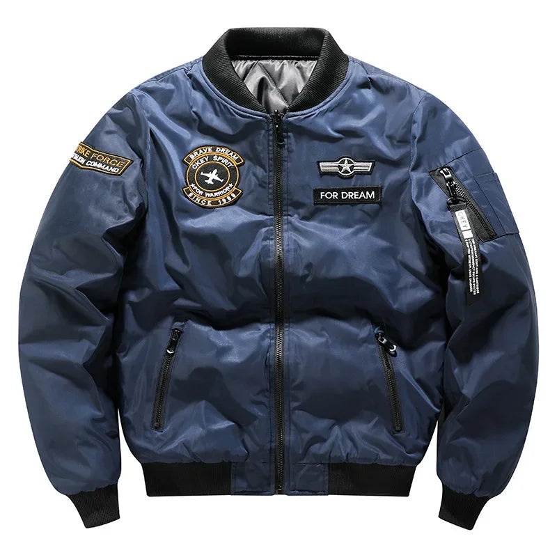 Men's Trendy MA-1 Jacket: Embroidered Casual Flight Style