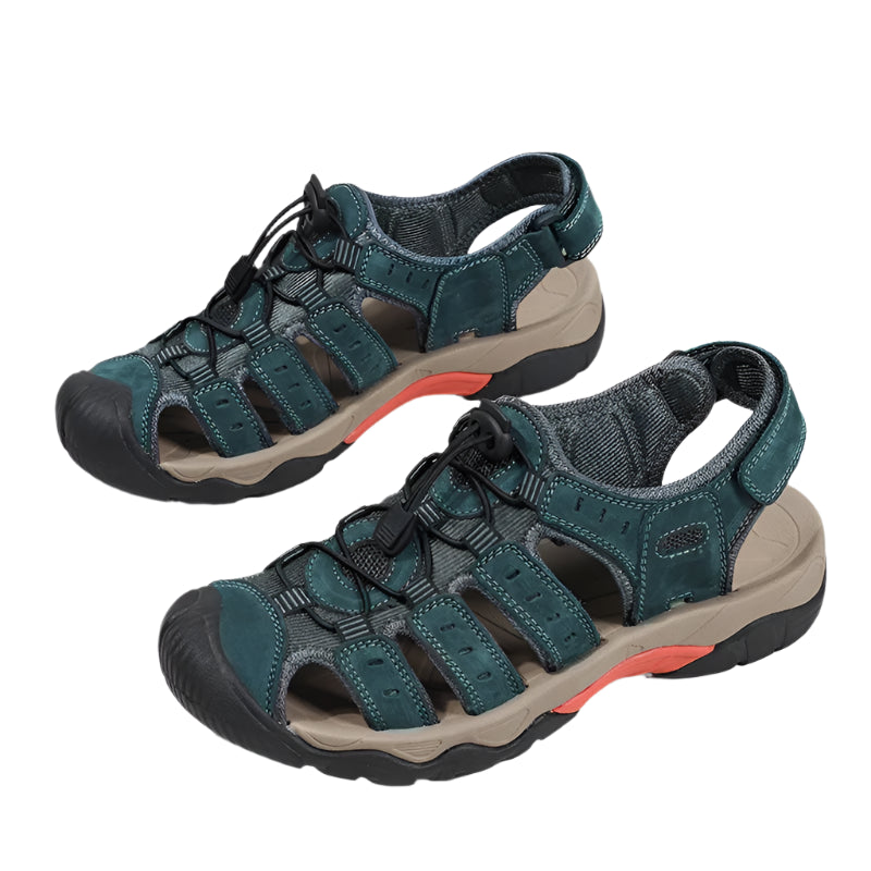Men’s Soft Genuine Leather Roman Sandals – Outdoor Summer Shoes