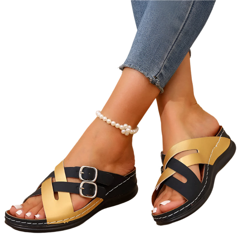 Mix Color Wedge Sandals – Women’s Casual Summer Platform Shoes
