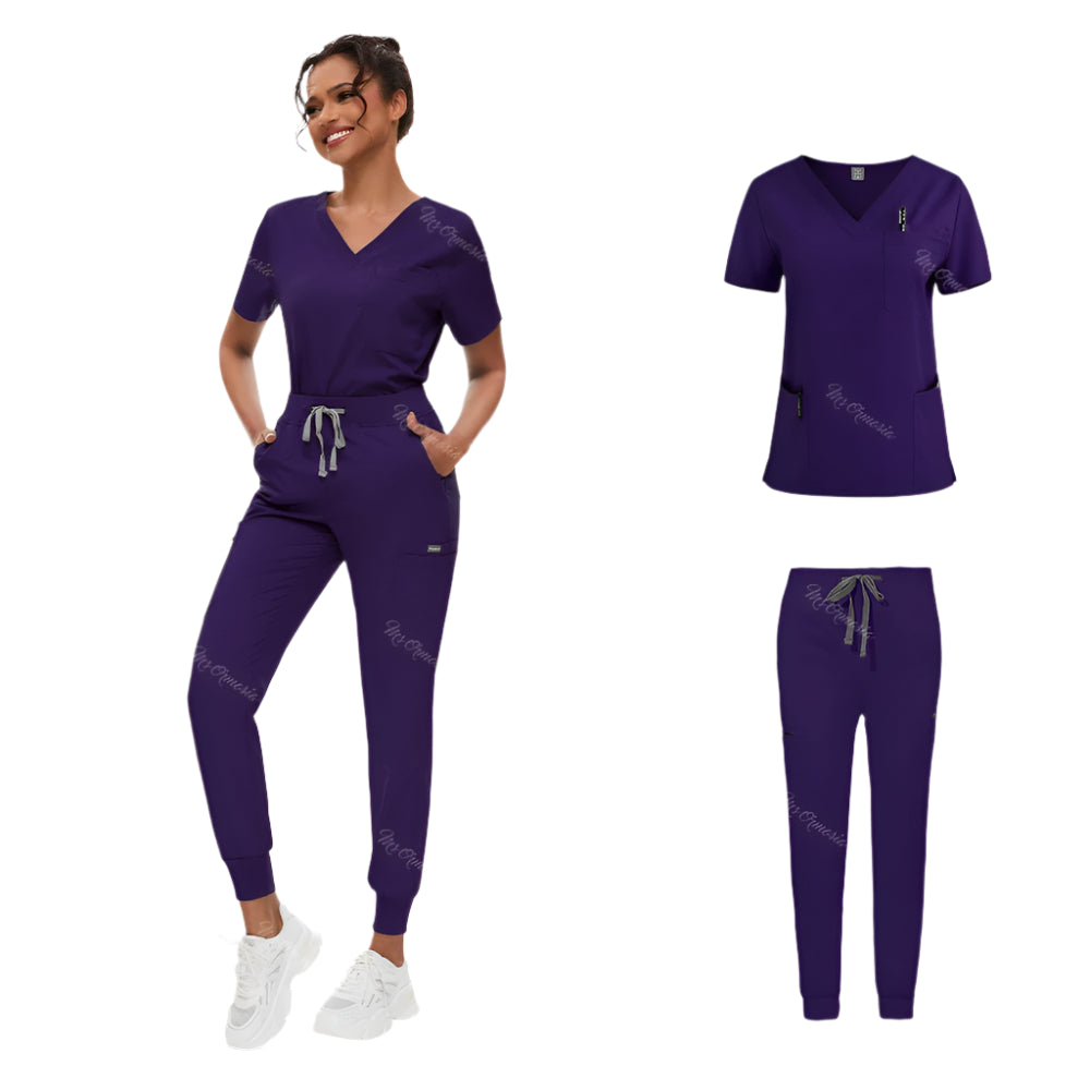 Sparkling Anti Wrinkle Washable Soft Fabric Workwear Jogger Scrubs