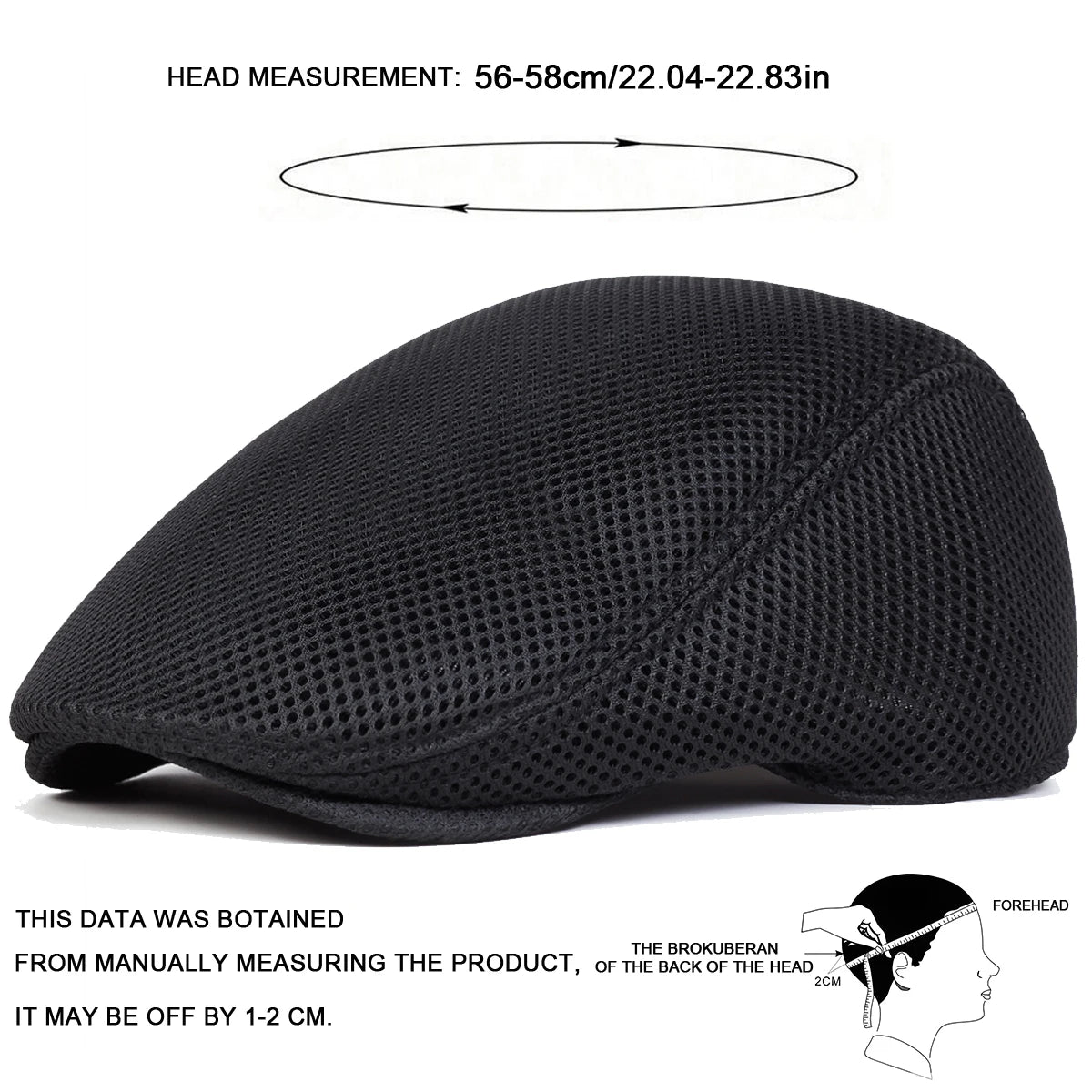 Men's Mesh Breathable Newsboy Cap – British Painter Flat Beret Hat