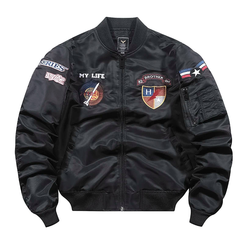 Men's MA-1 Pilot Jacket: Heavy Industry Embroidery Spring/Autumn