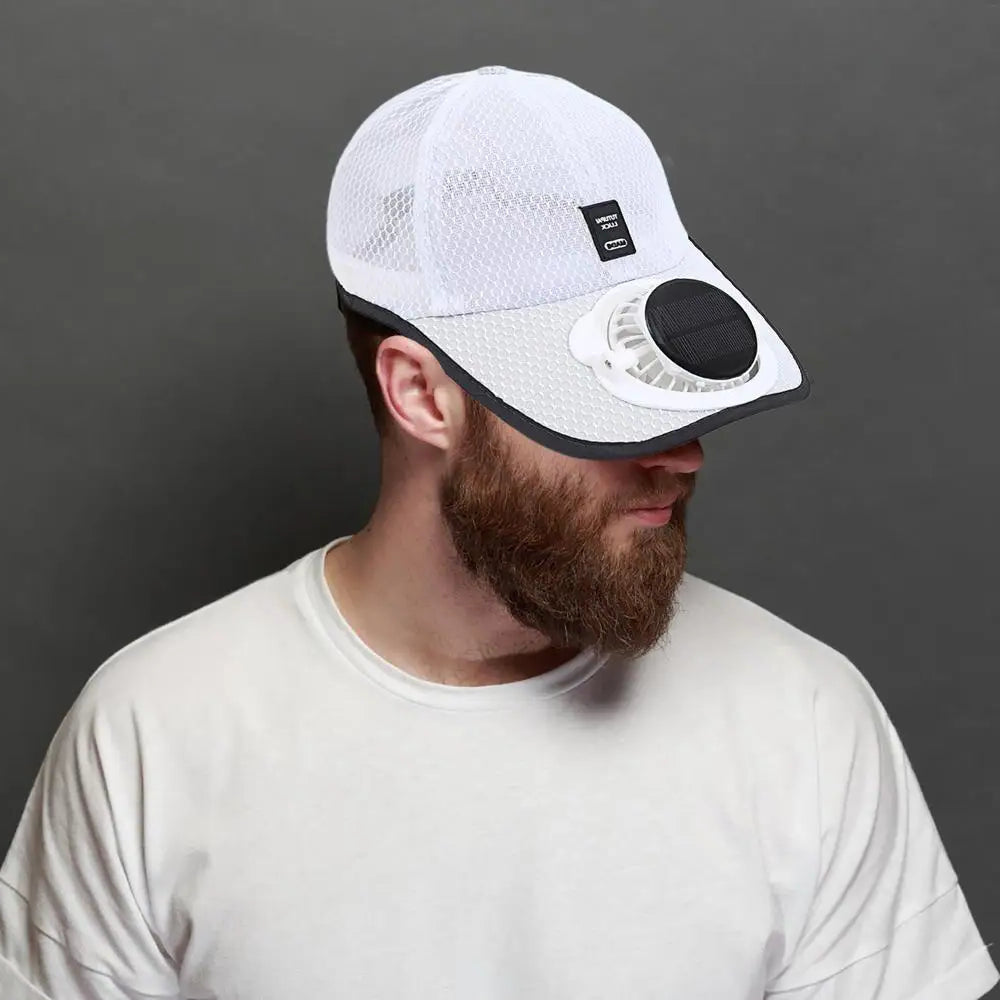 Solar Fan Hat - Unisex Breathable Mesh Sun Protection for Summer