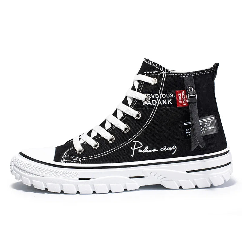 Men's Vulcanized Canvas Shoes: High-Top, Breathable, Platform Sneakers
