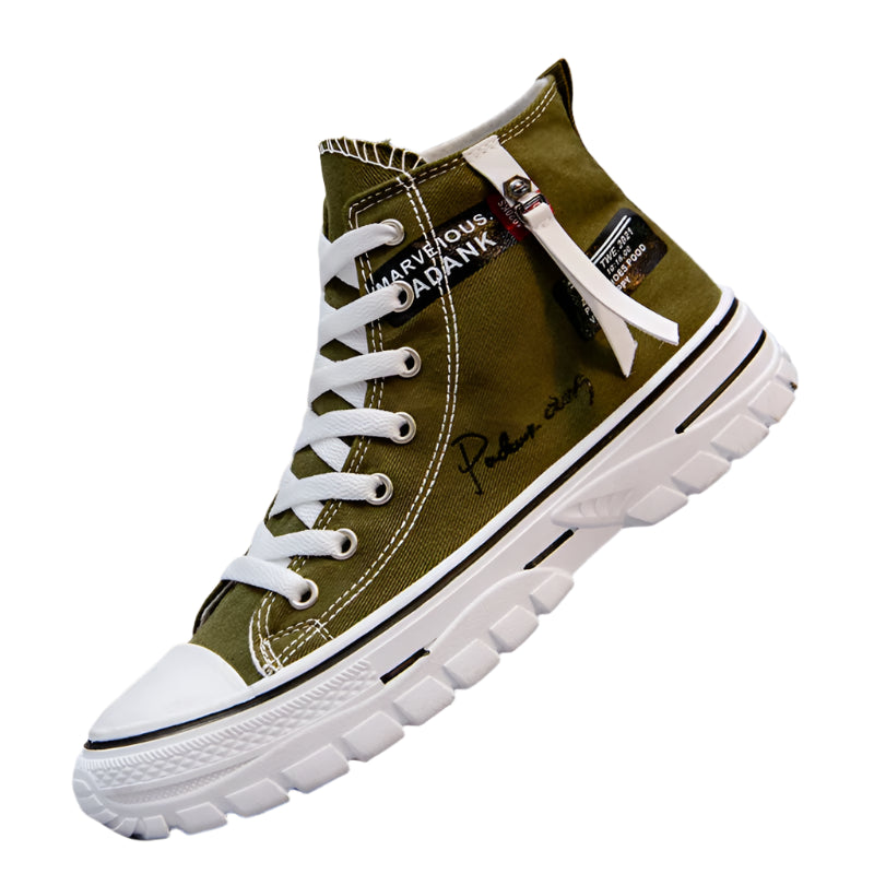Men's Vulcanized Canvas Shoes: High-Top, Breathable, Platform Sneakers