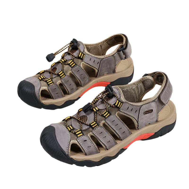Men’s Soft Genuine Leather Roman Sandals – Outdoor Summer Shoes
