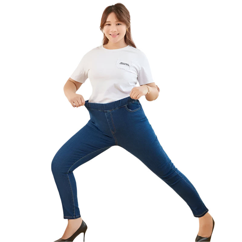 Plus Size Stretch Skinny Jeans | High Waist Tummy Control Denim