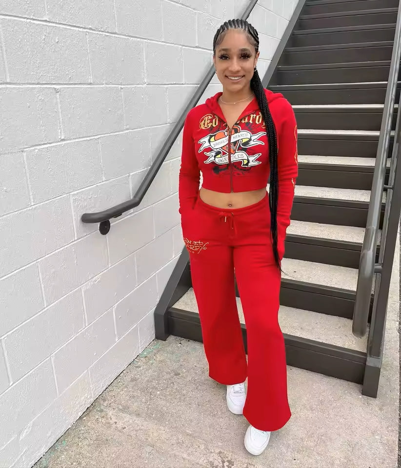 Women's Hoodie Top and Pant 2-Piece Set: Sexy and Elegant Outfits for Fall and Winter - JVMCL