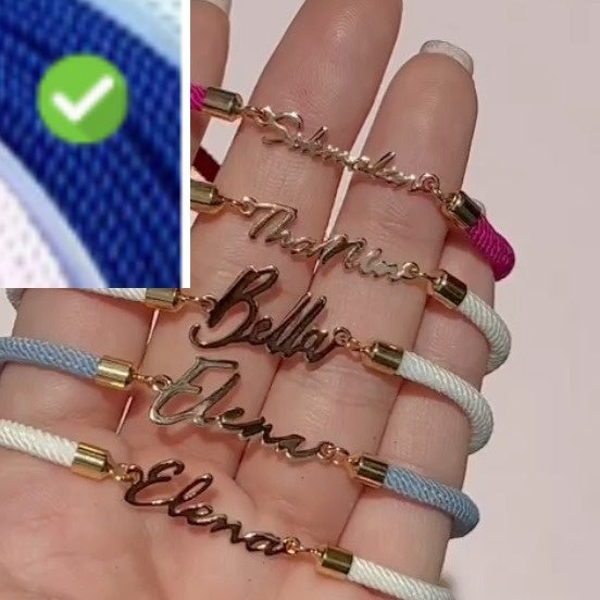 Adjustable Personalized Name Colorful Rope Chain Custom Bracelet Jewelry