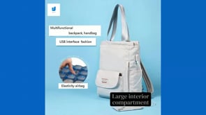 Load video: Waterproof Stylish Laptop Backpack for Women - Korean Fashion Oxford Canvas with USB Port