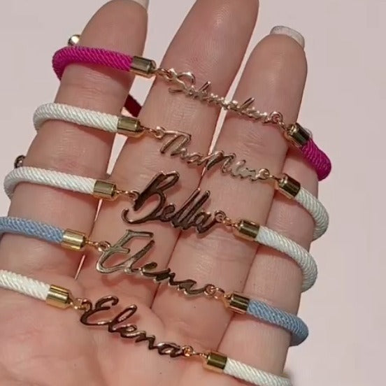 Adjustable Personalized  Name Colorful Rope Chain Custom Bracelet Jewelry