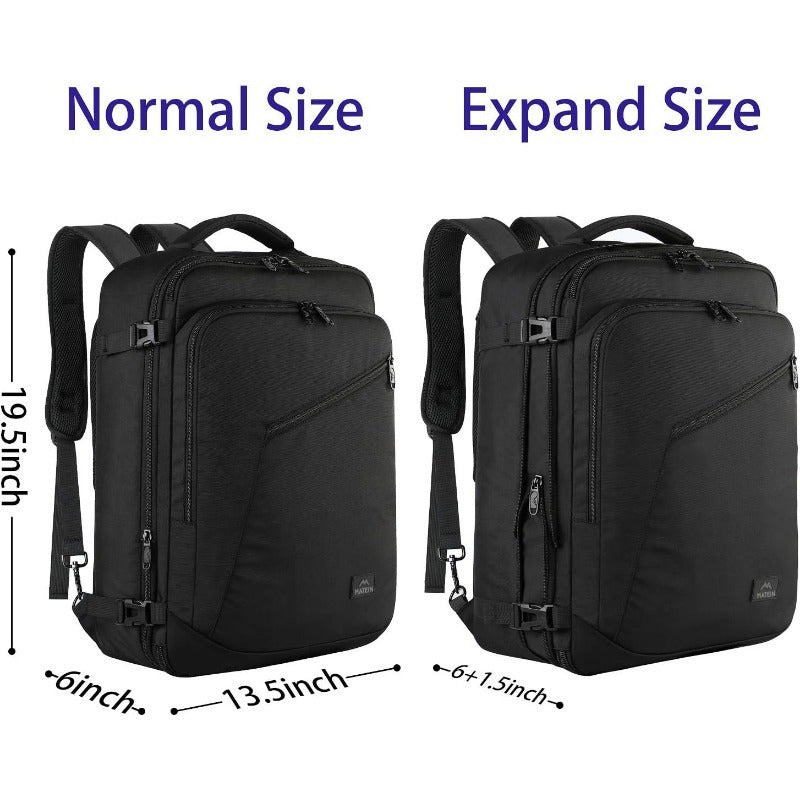 Carry On Backpack – Extra Large Expandable Travel Daypack (10.57 gal)