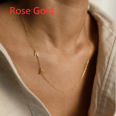 Minimalist Sideways Initial Name Custom Necklace Perfect Gift For Mom