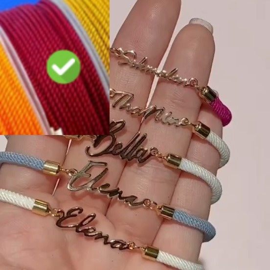 Adjustable Personalized  Name Colorful Rope Chain Custom Bracelet Jewelry