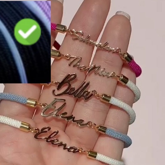 Adjustable Personalized  Name Colorful Rope Chain Custom Bracelet Jewelry