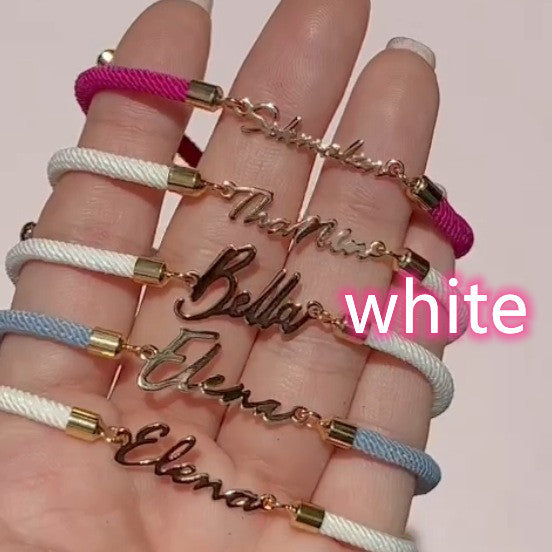Adjustable Personalized  Name Colorful Rope Chain Custom Bracelet Jewelry