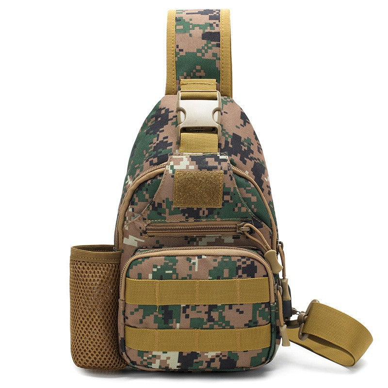 Adventure-Ready: Camouflage Tactical Chest Bag with Bottle Pocket image 0